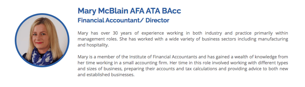 Mary McBlain from McBlain and Davis Accountants